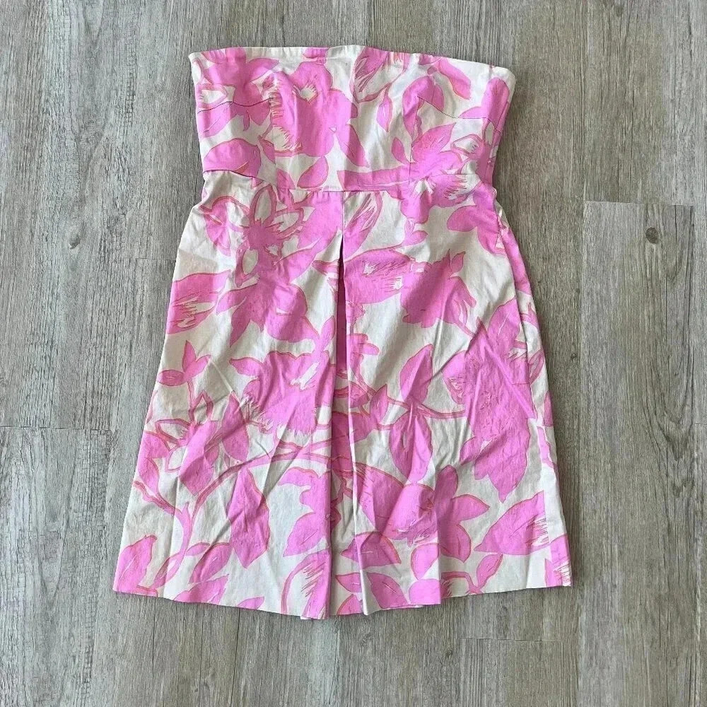 Womens New York & Company Pink Floral Strapless Dress - 12